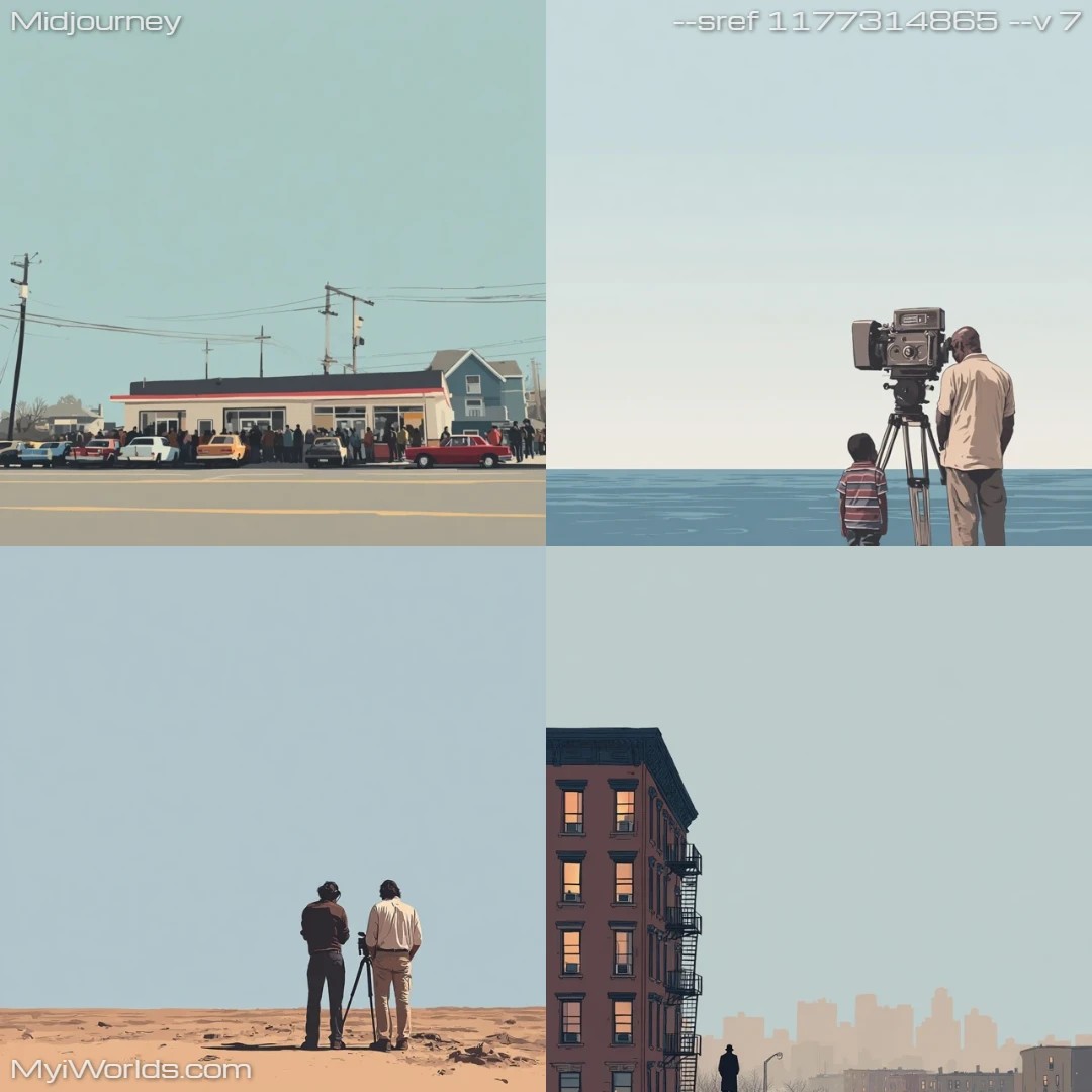 Realistic urban landscape with muted colors.