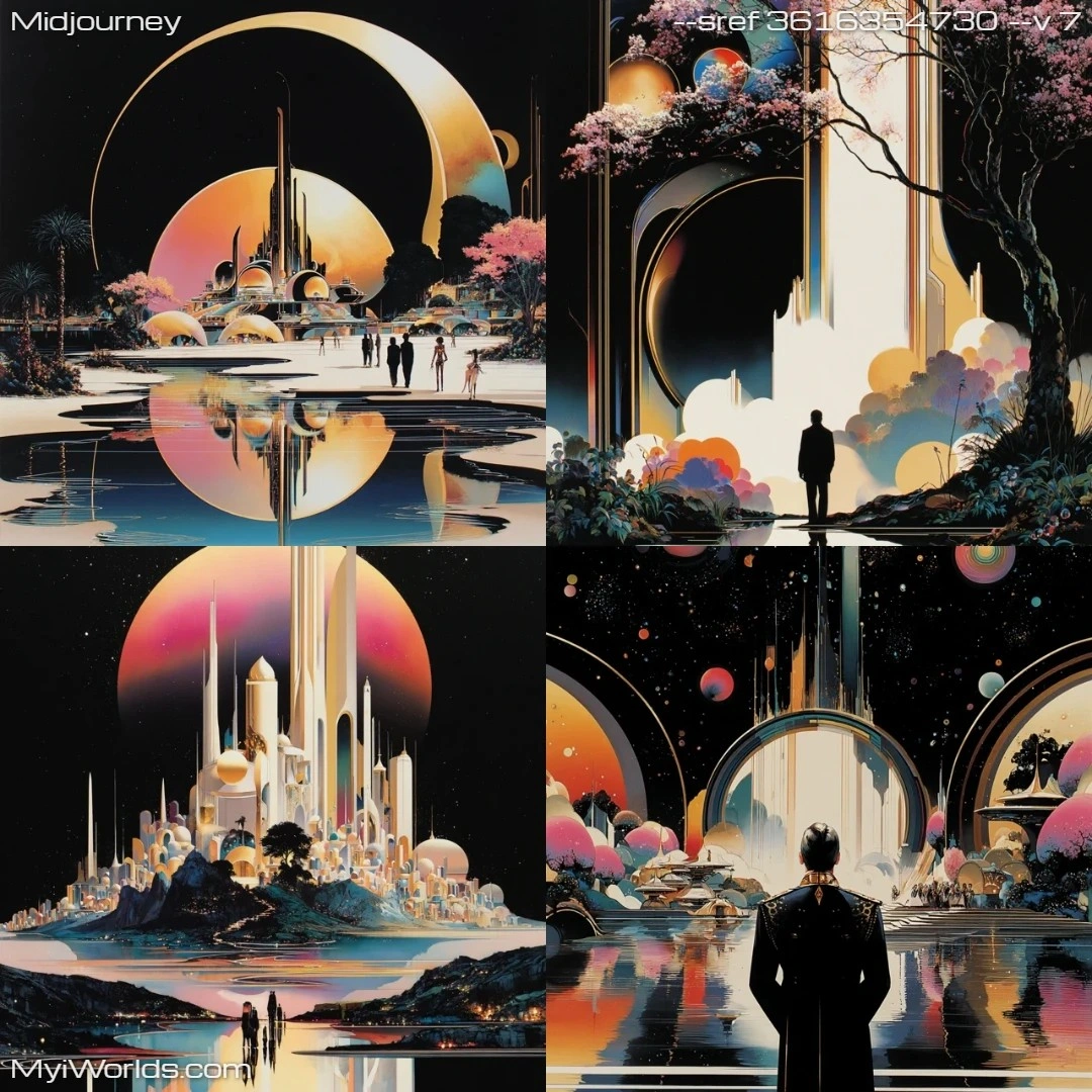 Sci-fi futuristic art with minimalist elements and light effects.