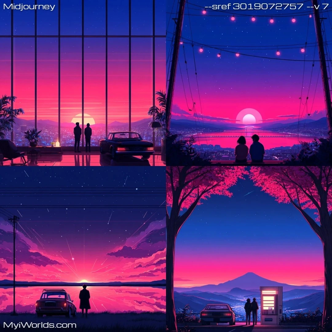 Stylized-illustration-with-atmospheric-lighting-and-dominant-colors-of-#322478-(Midnight-Blue),-#E23E8C-(Medium-Violet-Red),-#0F0723-(Black),-#4F50BF-(Slate-Blue),-#909ED7-(Medium-Purple).