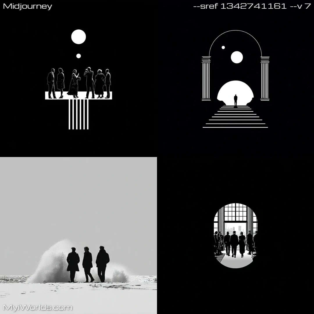 Minimalistic monochromatic graphic art with a modern touch.