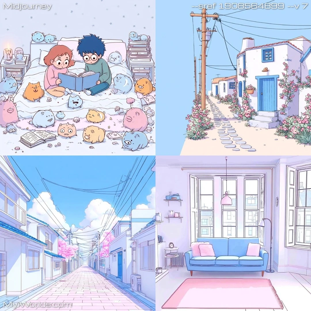 Cartoon comic art with pastel colors and a character illustration style.