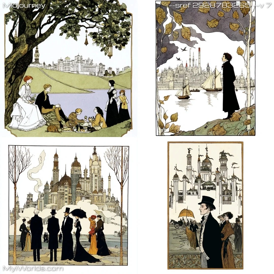 Gothic mono-color art with high contrast.