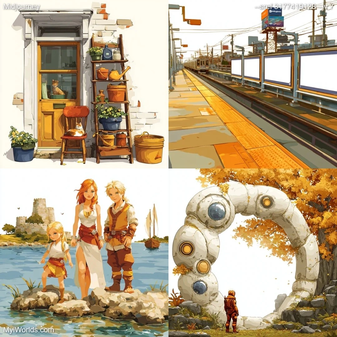 Futuristic digital art with isometric composition and cartoonish design elements.
