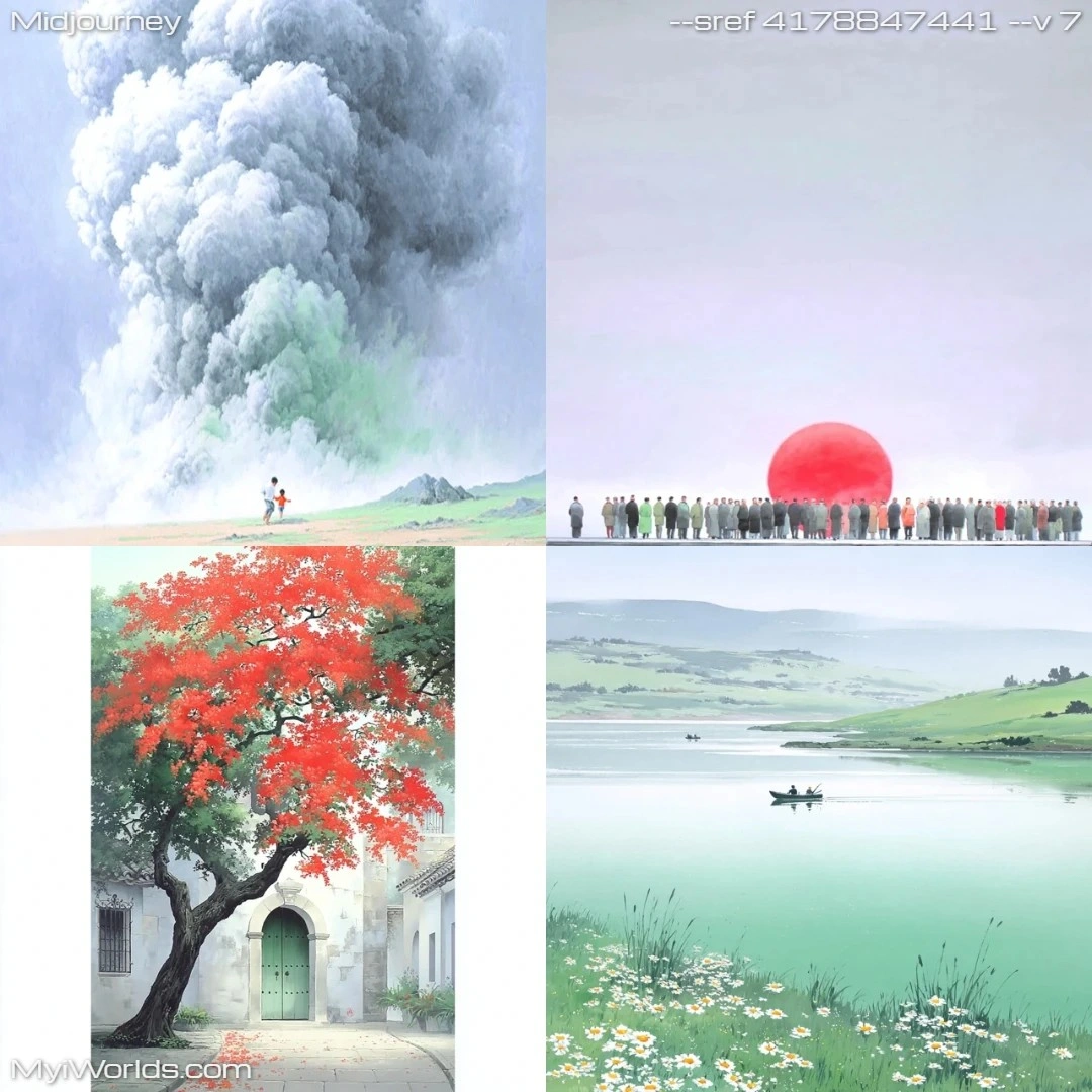 Realistic landscape with detailed clouds.