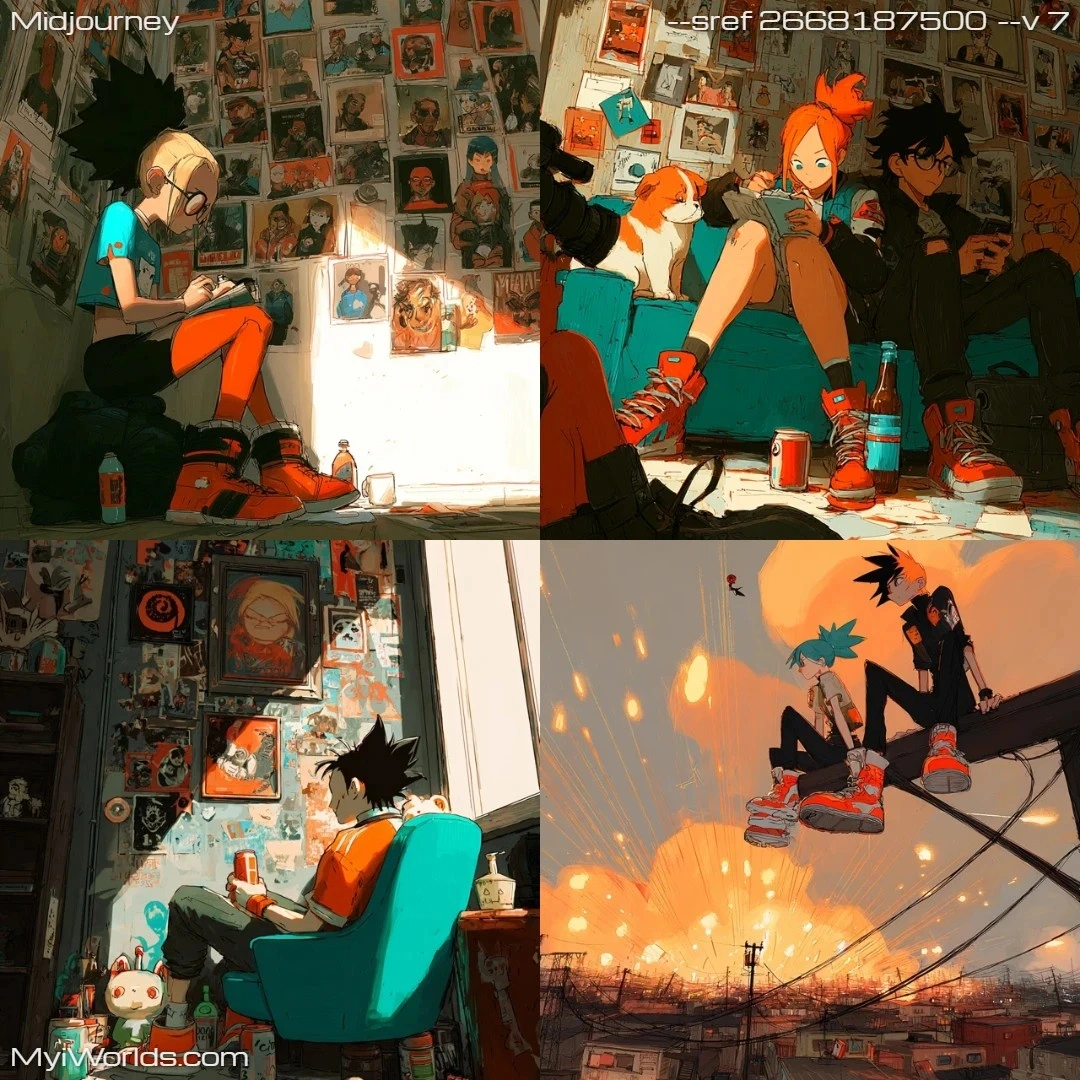 Comic-book-style-with-high-contrast-between-characters-and-background,-graphic-novel-aesthetic.