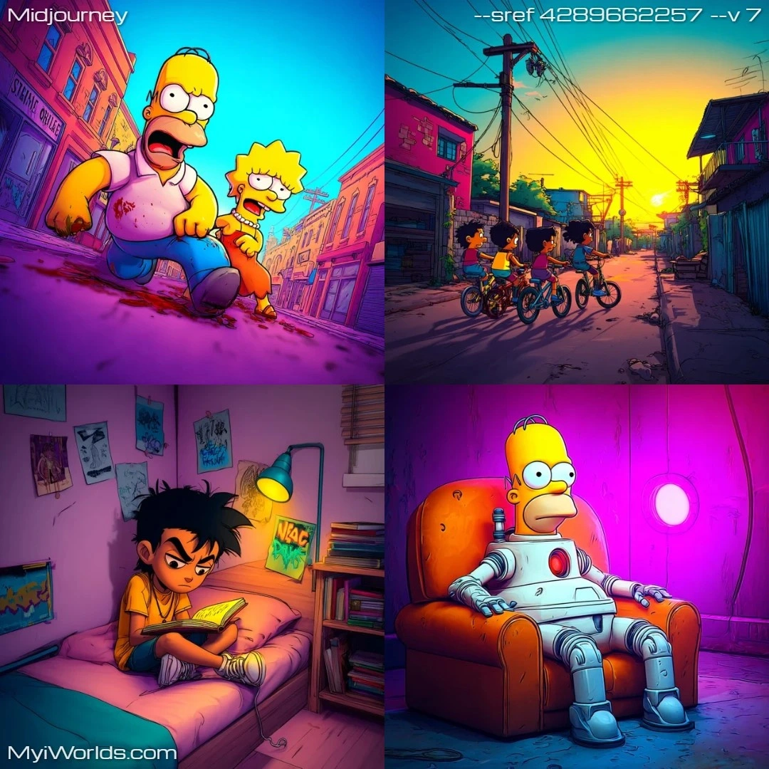 Animated digital art with a palette swap, featuring bold colors and stylized animation.