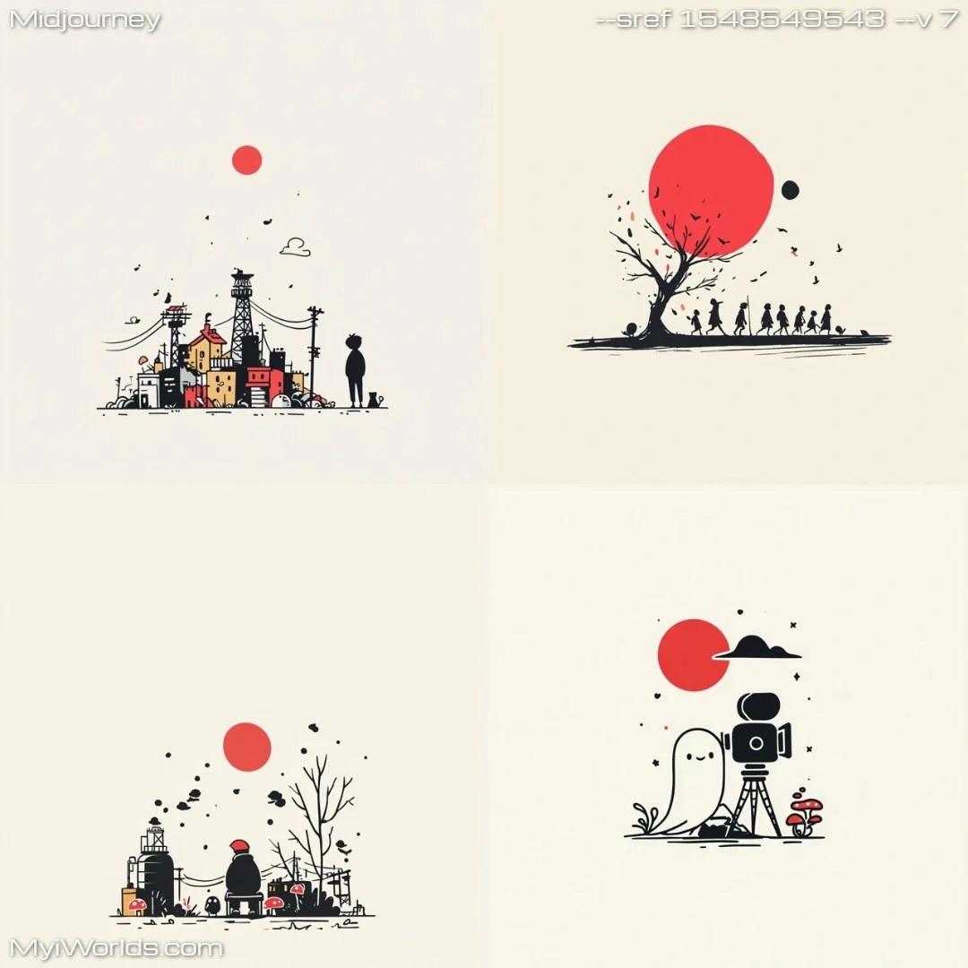 Cartoon-style-with-a-limited-flat-color-palette.