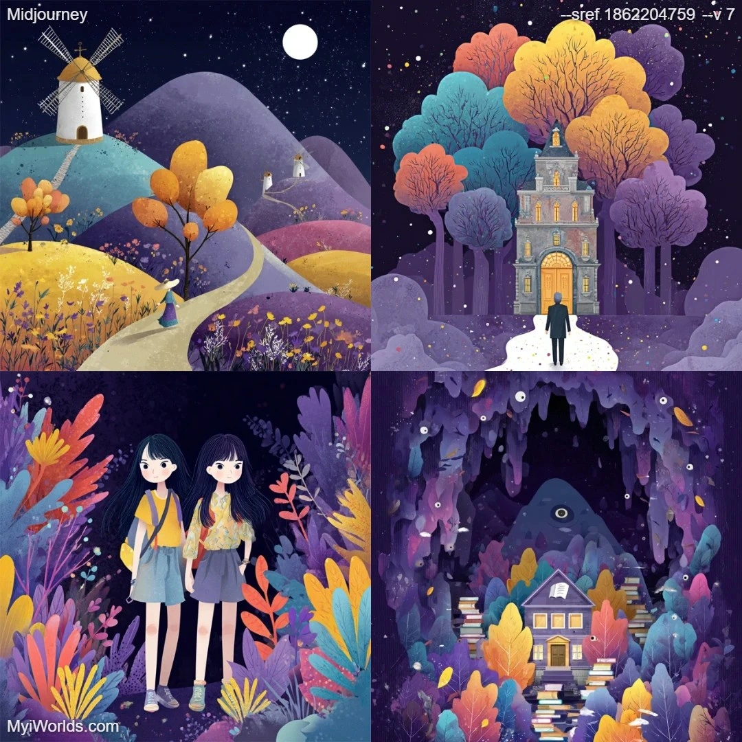 Surrealistic illustration with a muted fantasy palette.