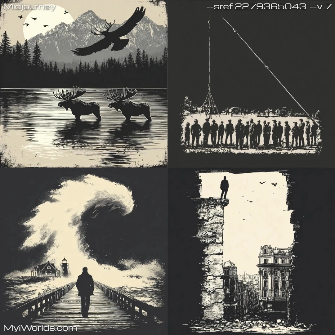 Surrealistic dark art with a mystical atmosphere.