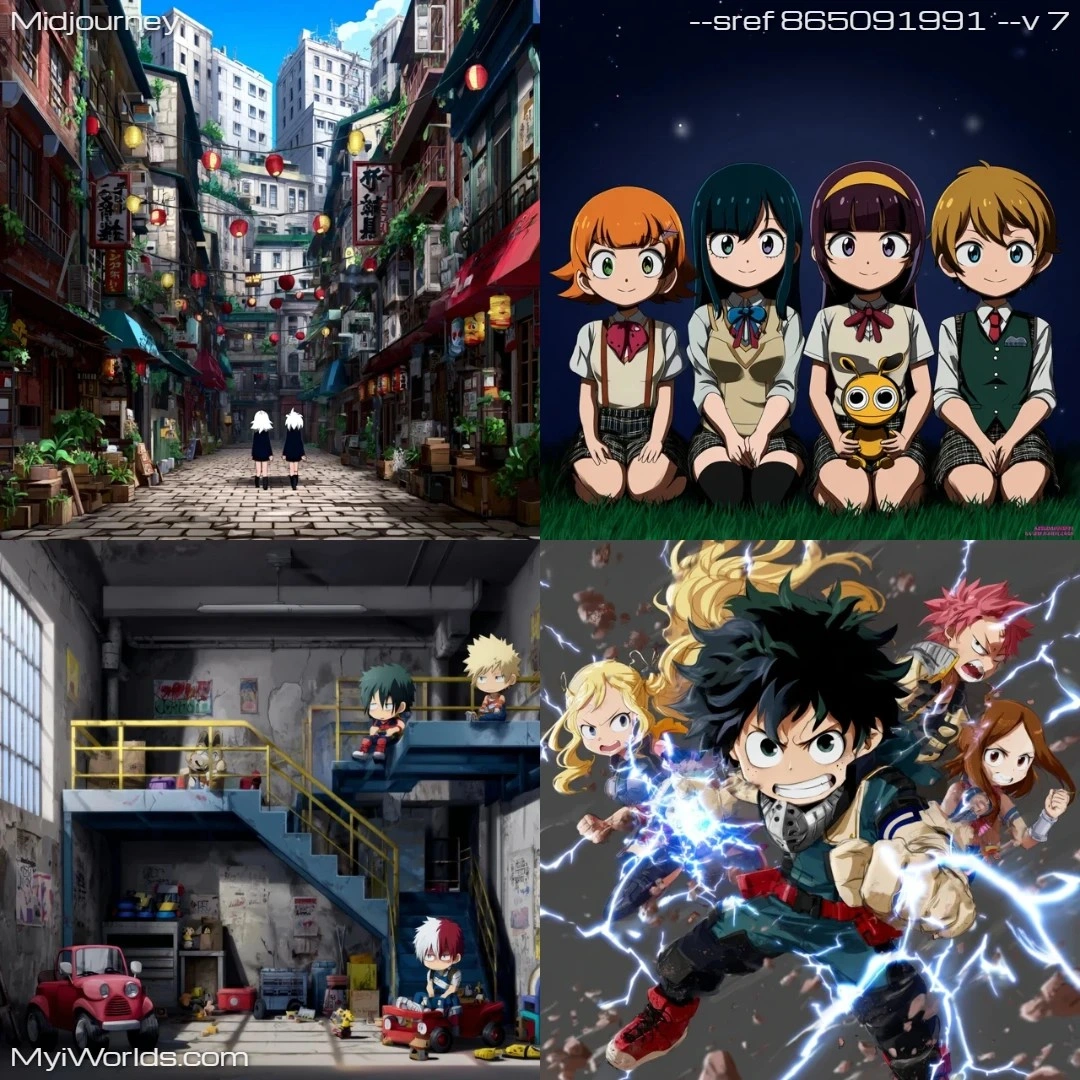 Cartoon anime style with vibrant colors.