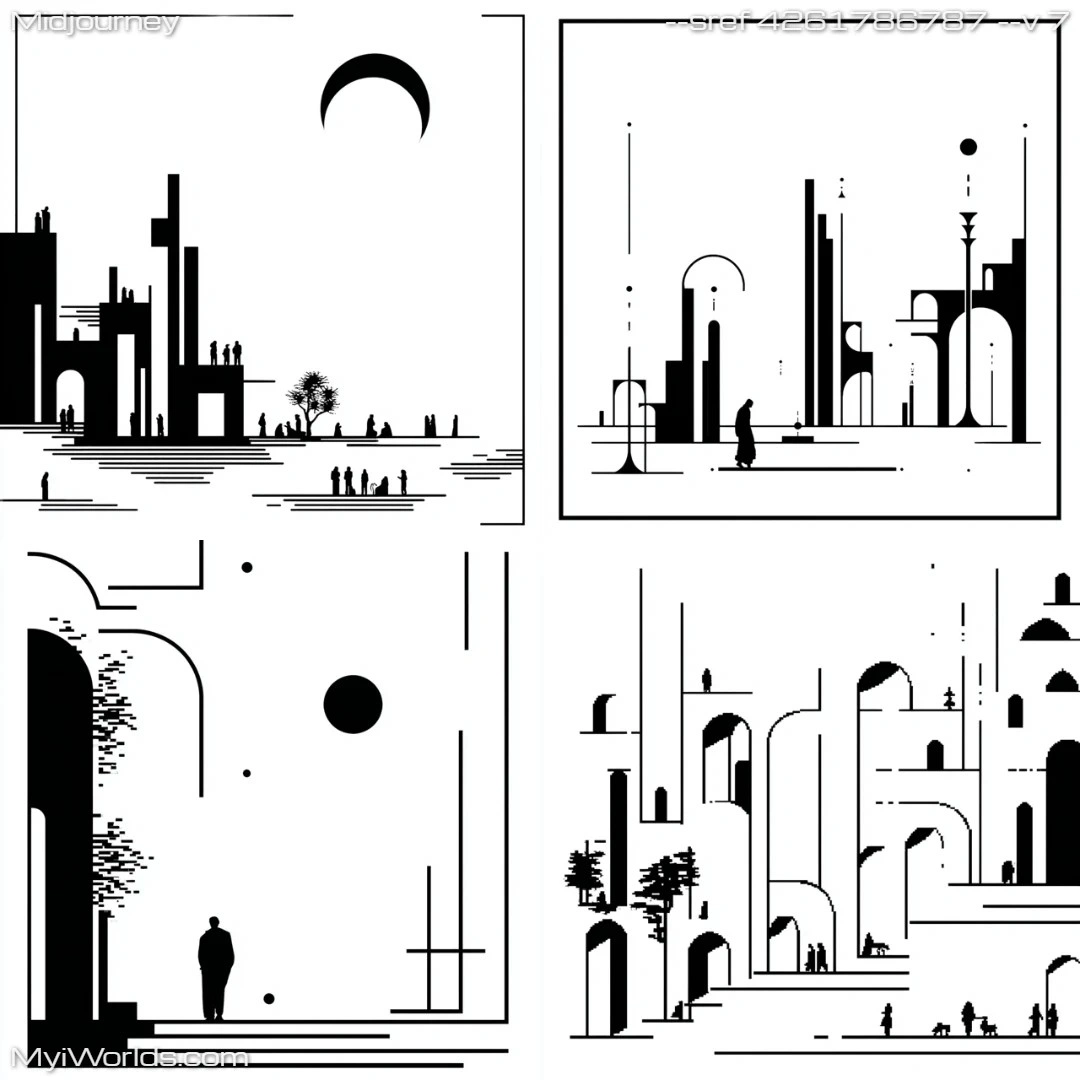 Minimalist-black-and-white-cityscape-with-stark-contrast.