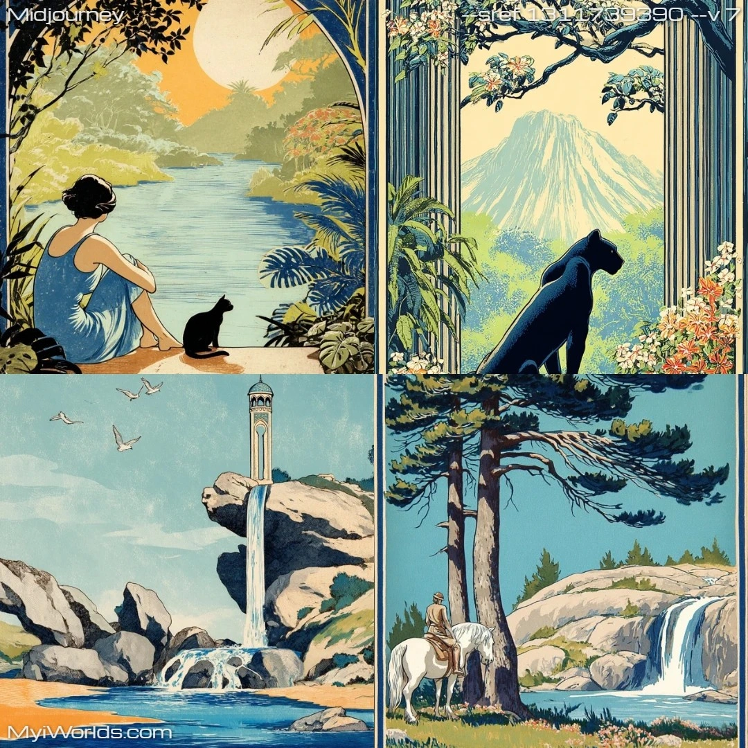 Detailed pencil illustration depicting a landscape scene.