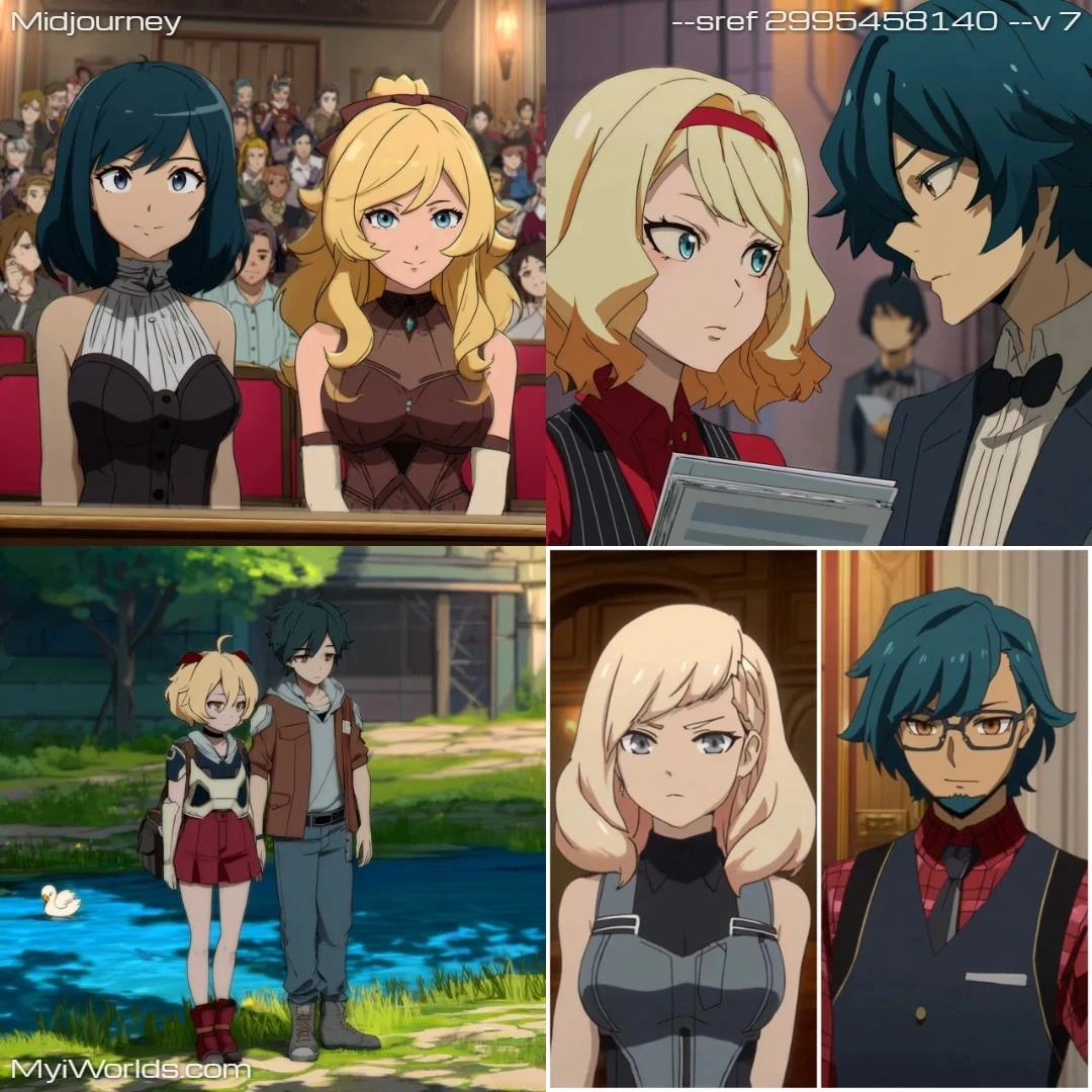 Anime style with a modern comic book influence, featuring stylized rendering and vibrant colors.