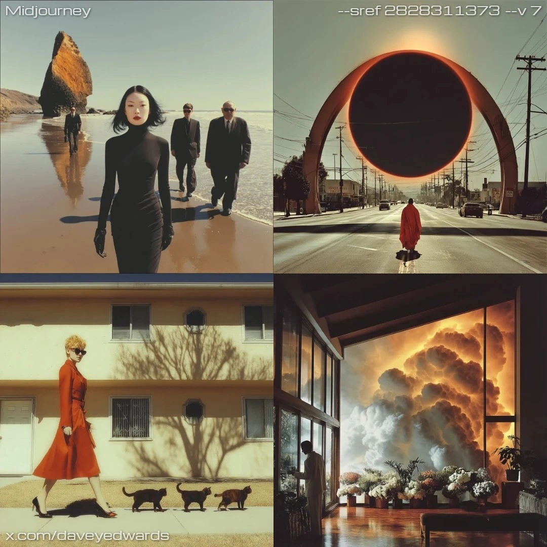 Surreal dream-like cinematic monochromatic photography.