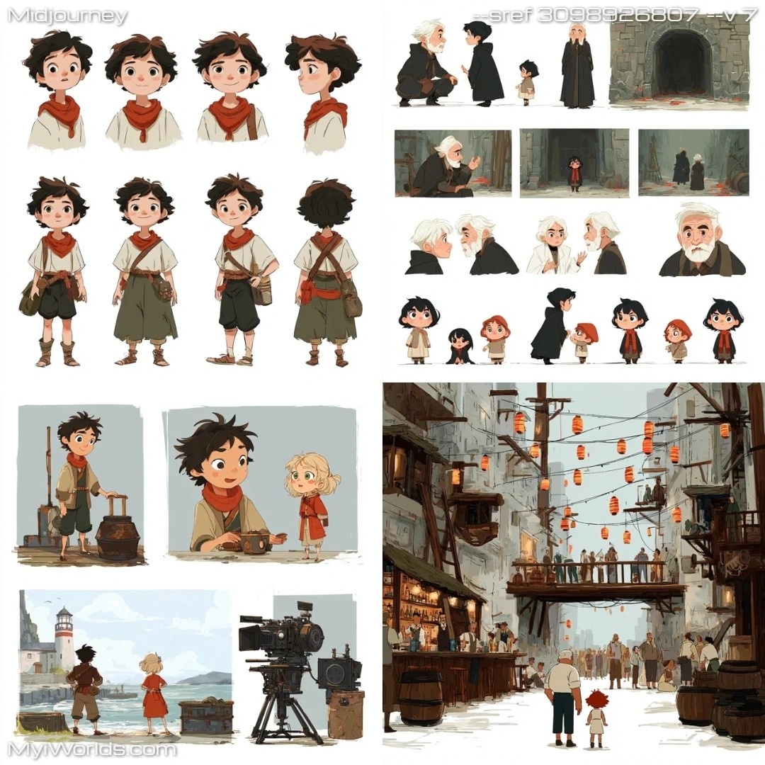 Cartoon style with lightly detailed characters in warm, colorful tones.