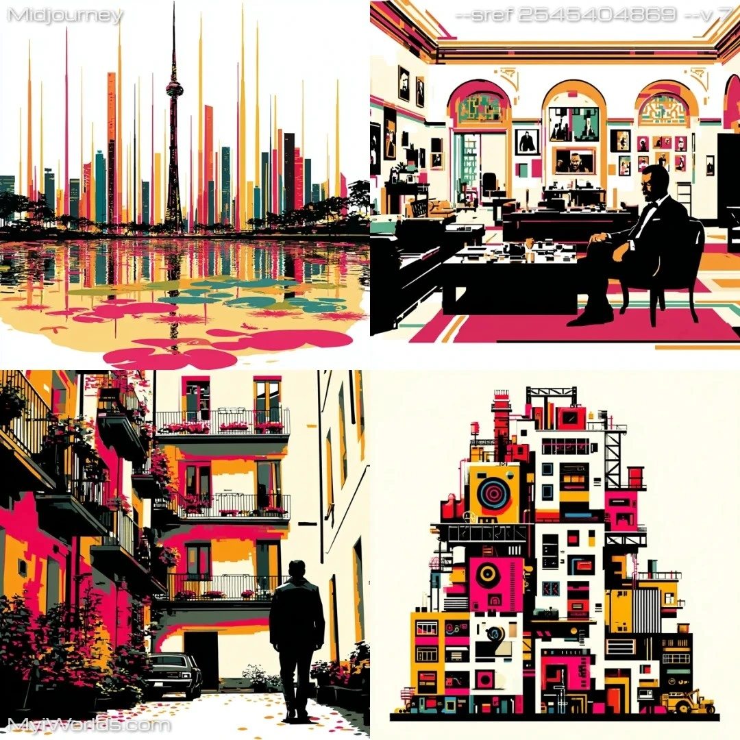 High contrast comic art with digital rendering techniques.