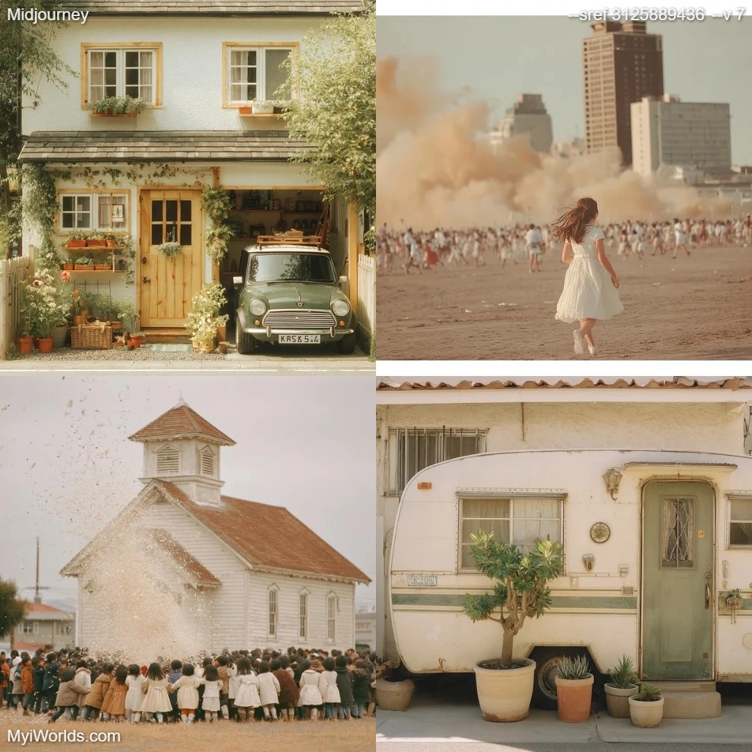 Collage of street photography with digital art elements, still life focus.