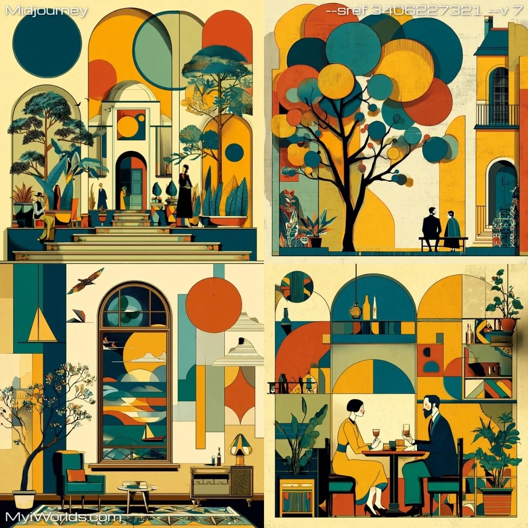 Modernist-flat-style-with-limited-color-palette.