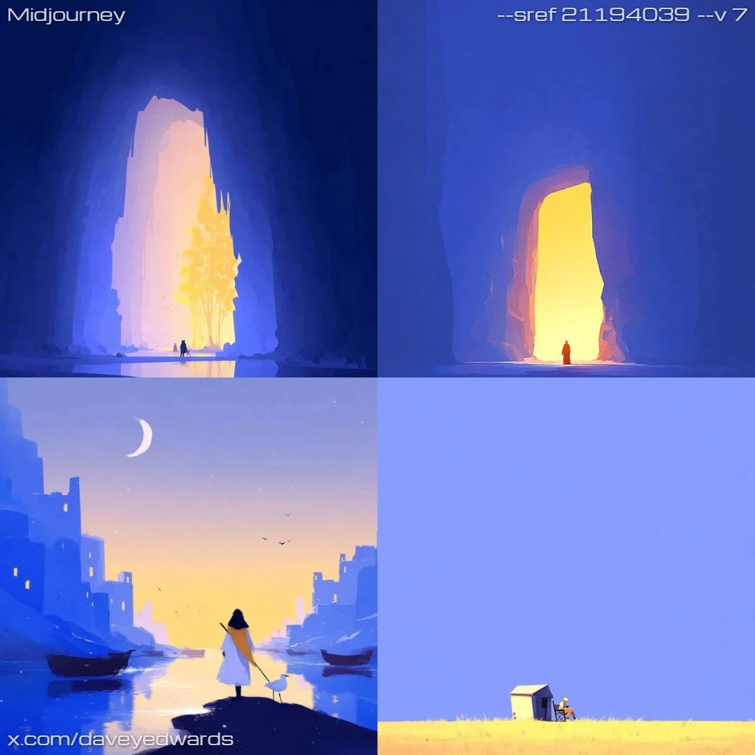 Minimalist digital painting with cool, naturalistic lighting and rock texture.