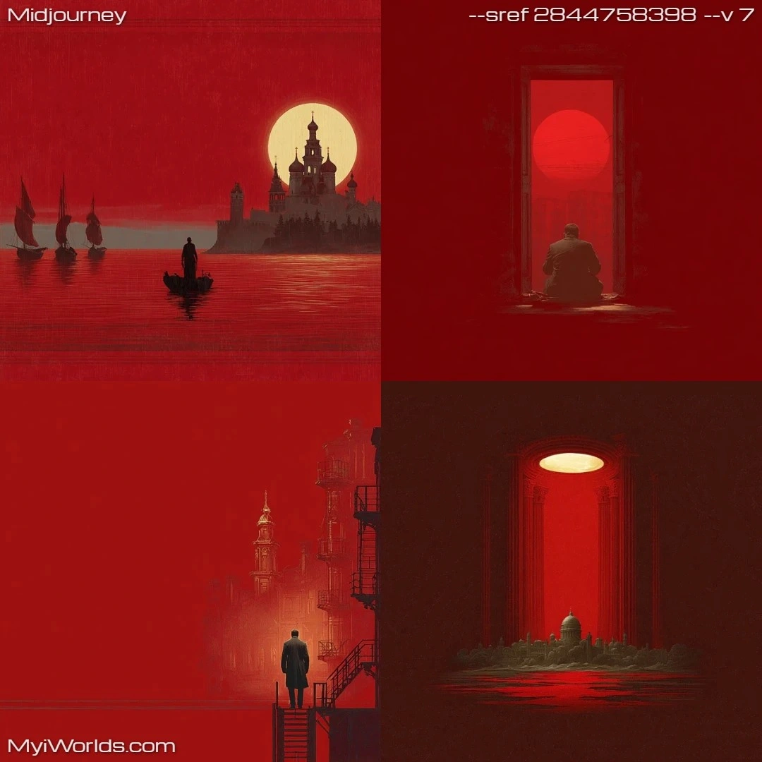 Gothic art with muted colors, emphasizing atmosphere through texture and lighting.