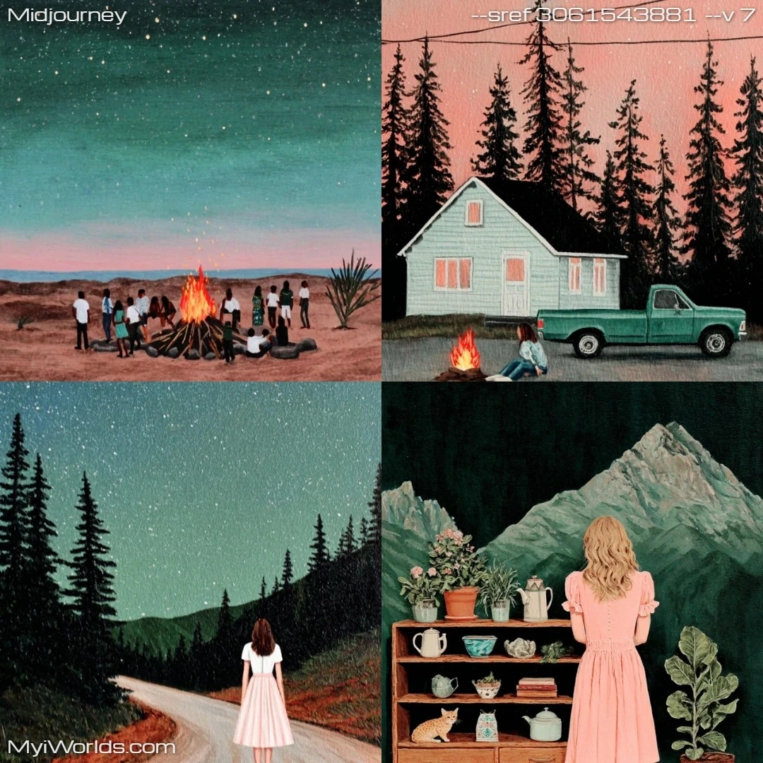 Illustrated narrative with limited color palette.