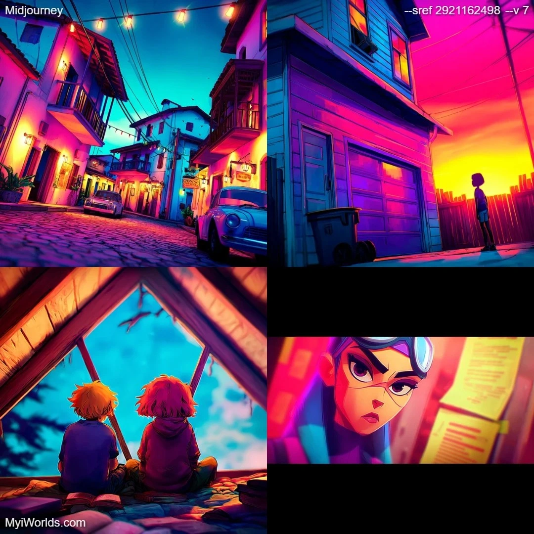Stylized art with a limited palette and moody atmosphere.