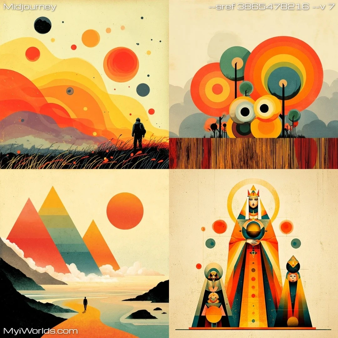 Psychedelic colorful abstract whimsical art.