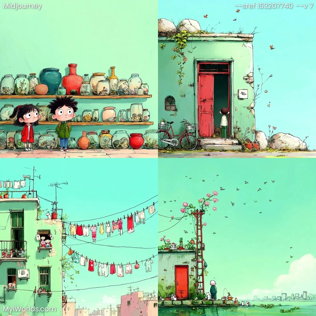 Colorful-comic-style-art-with-bright,-naturalistic-outdoor-light.