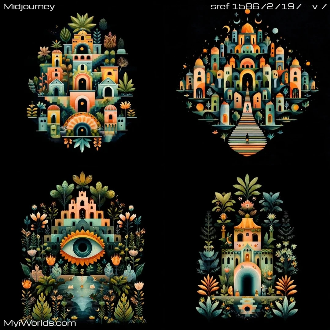 Surrealistic-stained-glass-artwork-with-vibrant,-fantastical-colors-and-whimsical-design.