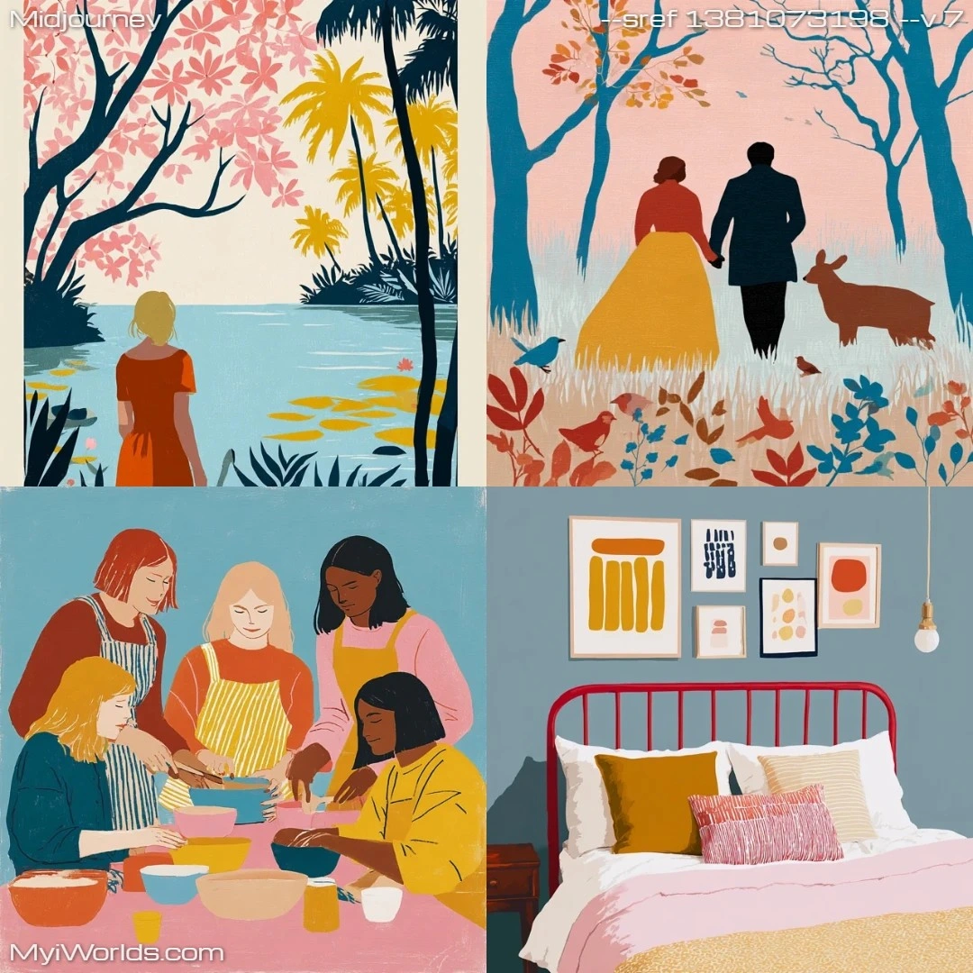 Watercolor illustration with a nature-inspired aesthetic, utilizing muted colors.