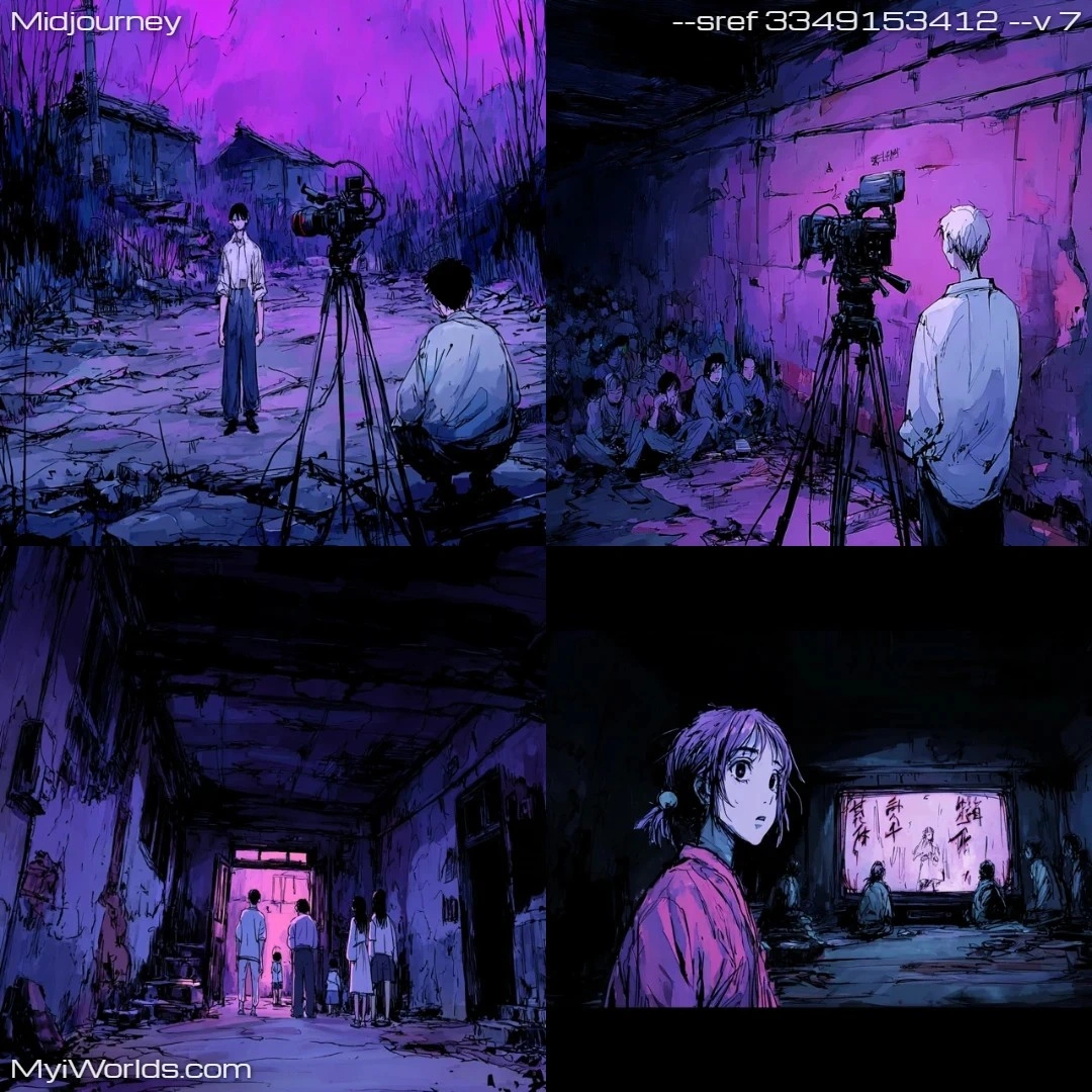 Manga-style-dark-tones-used-in-an-urban-setting,-emphasizing-contrast-with-black-and-shades-of-blue.