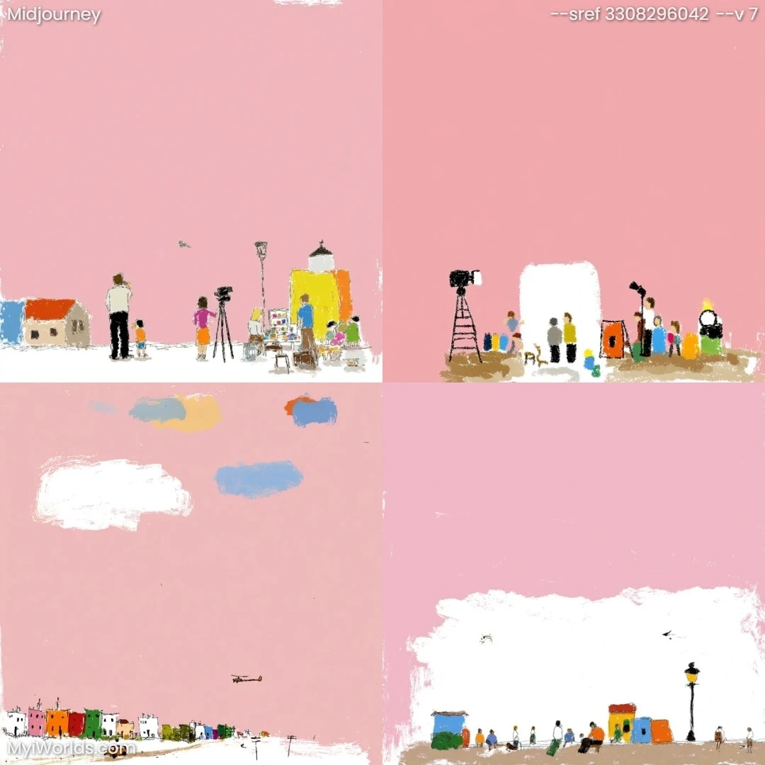 Summery-watercolor-scene-with-minimalistic-calm-colors.