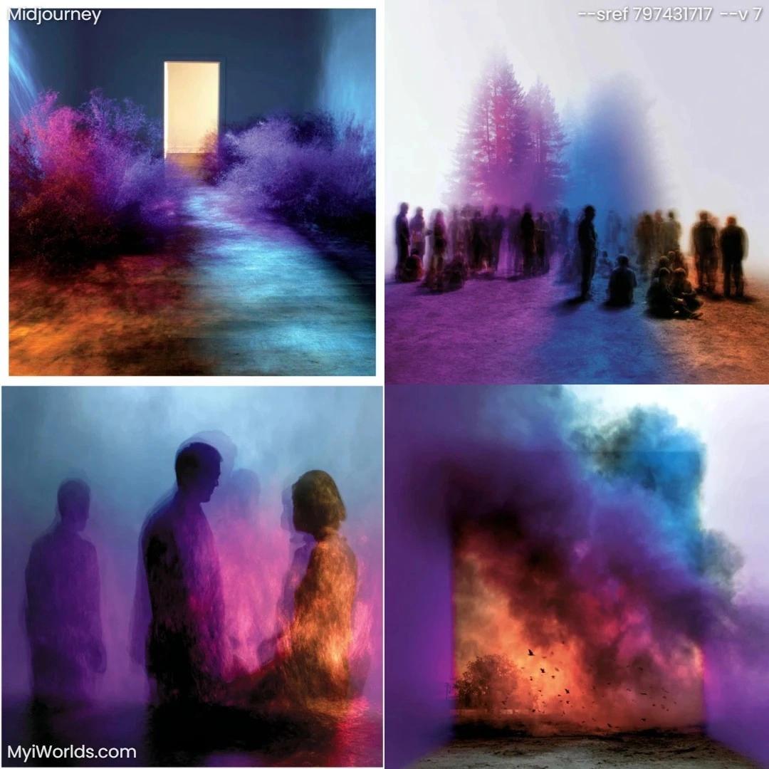 Surrealistic-photographic-collage-with-dreamlike,-cryptic-imagery-and-darkness-prevalent.