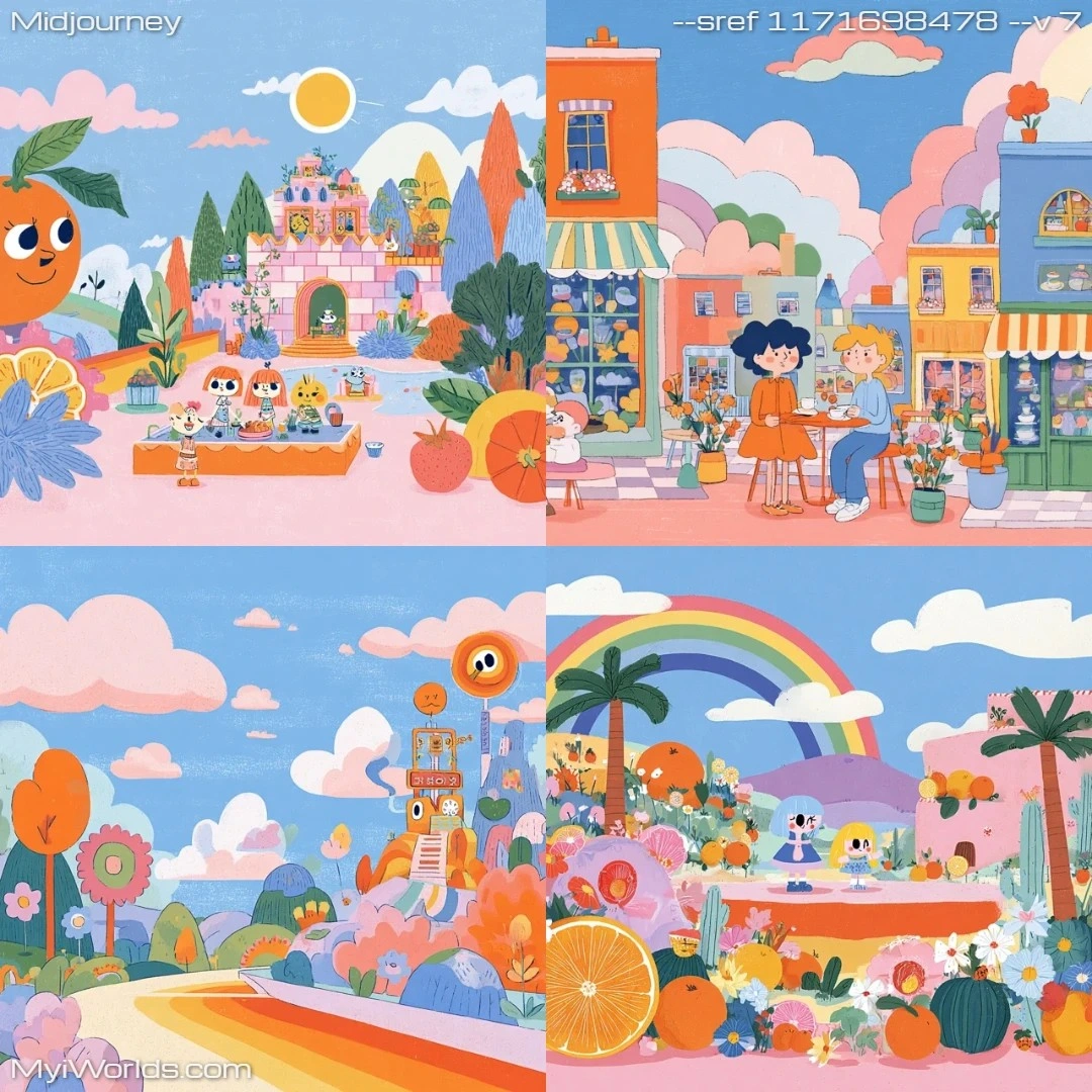 Cartoon-like-candy-colored-whimsical-fantasy-inspired-illustration.