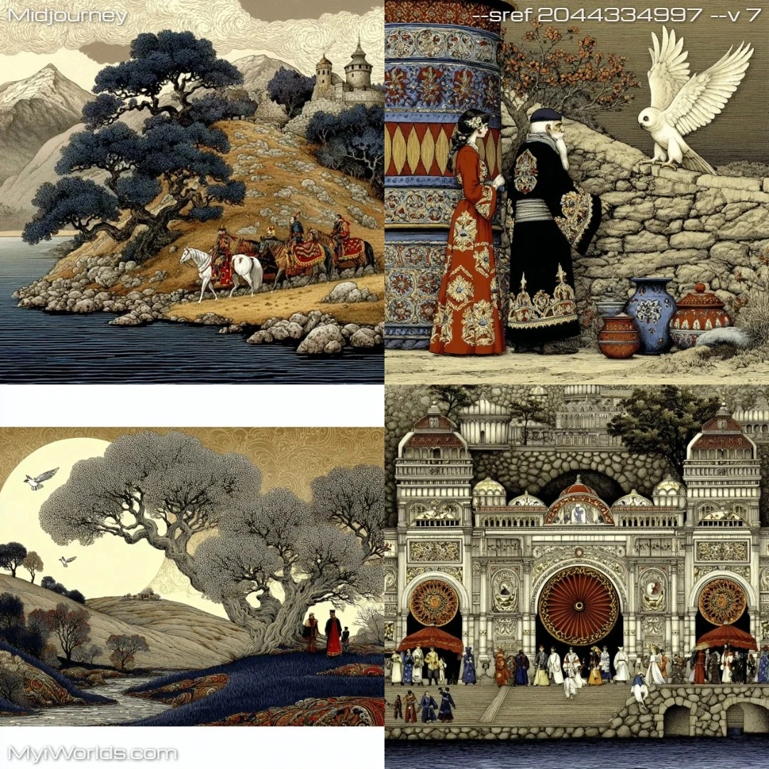 Realistic-artwork-with-muted-colors-and-detailed-textures-in-a-variety-of-architectural-styles.