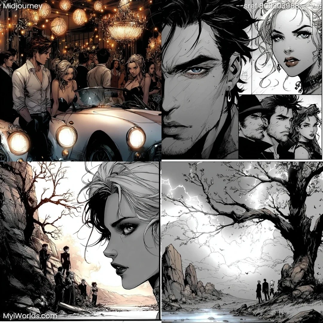 Comic-Book-Art-with-high-contrast,-vibrant-colors-and-dynamic-action-poses.