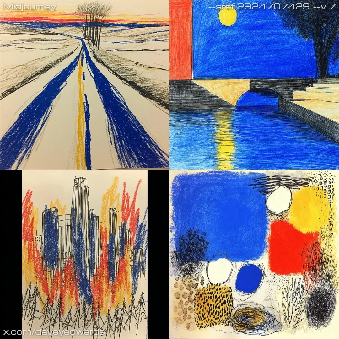 Expressionistic color abstraction with high contrast.
