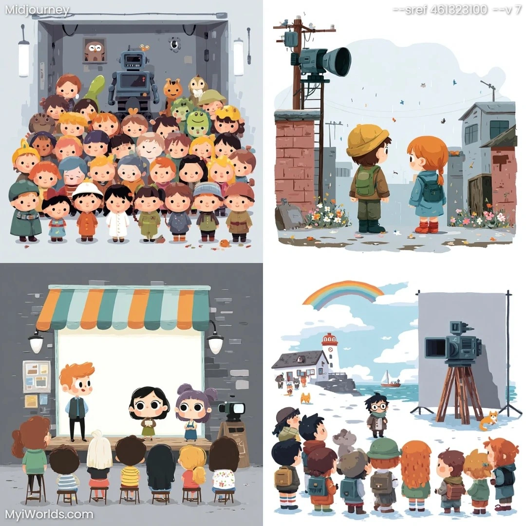 Cartoon-style-children's-book-illustration-with-simple,-bright-colors.