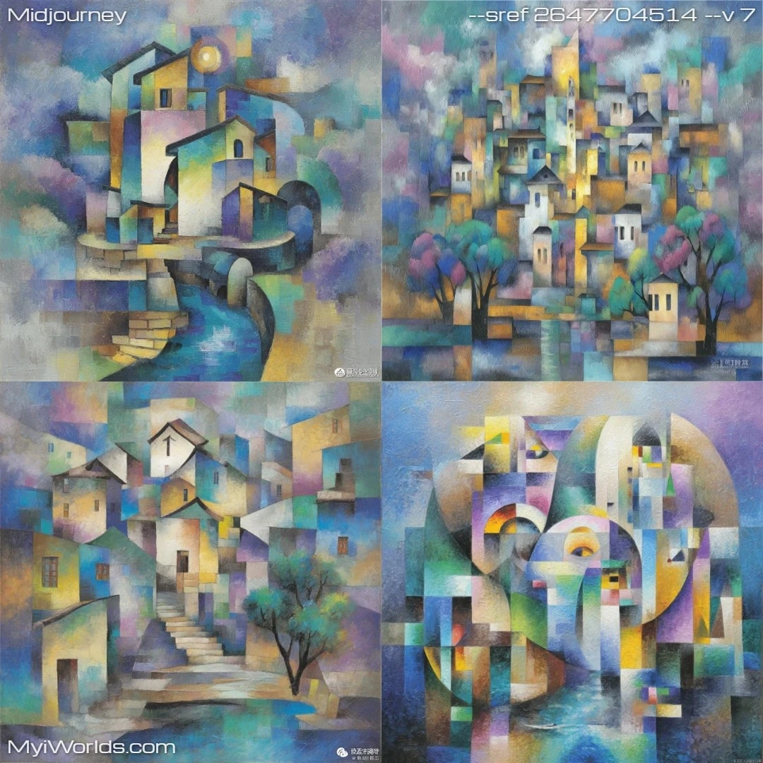 Cubist-mixed-media-art-with-geometric-abstractions-and-multiple-perspectives.