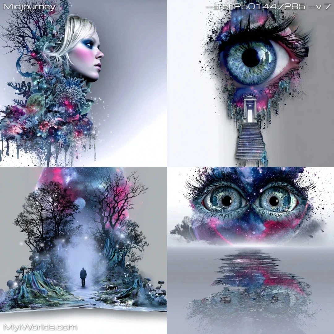 Futuristic hyperrealism with neon lights.