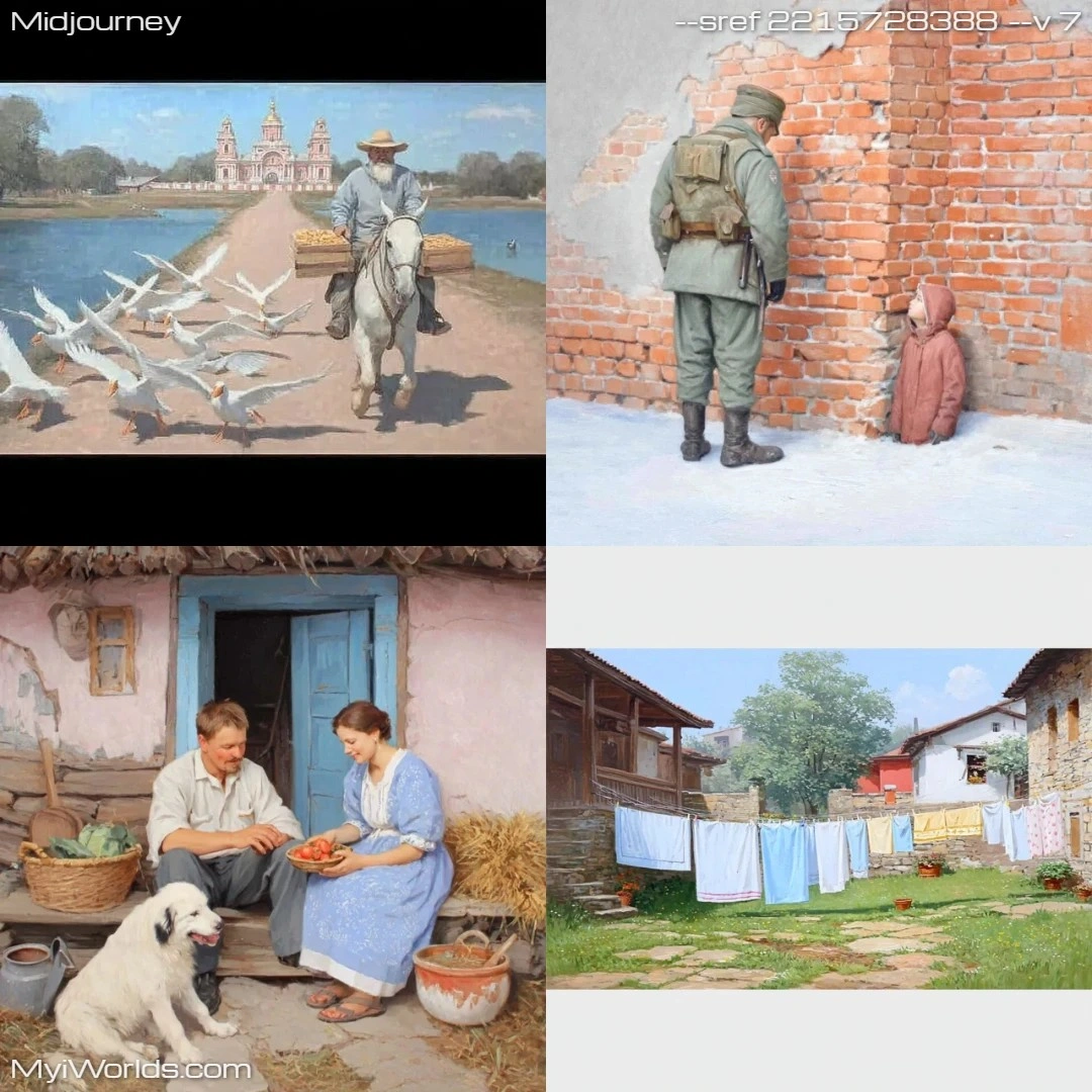 Realistic high-contrast artwork featuring a rustic theme.