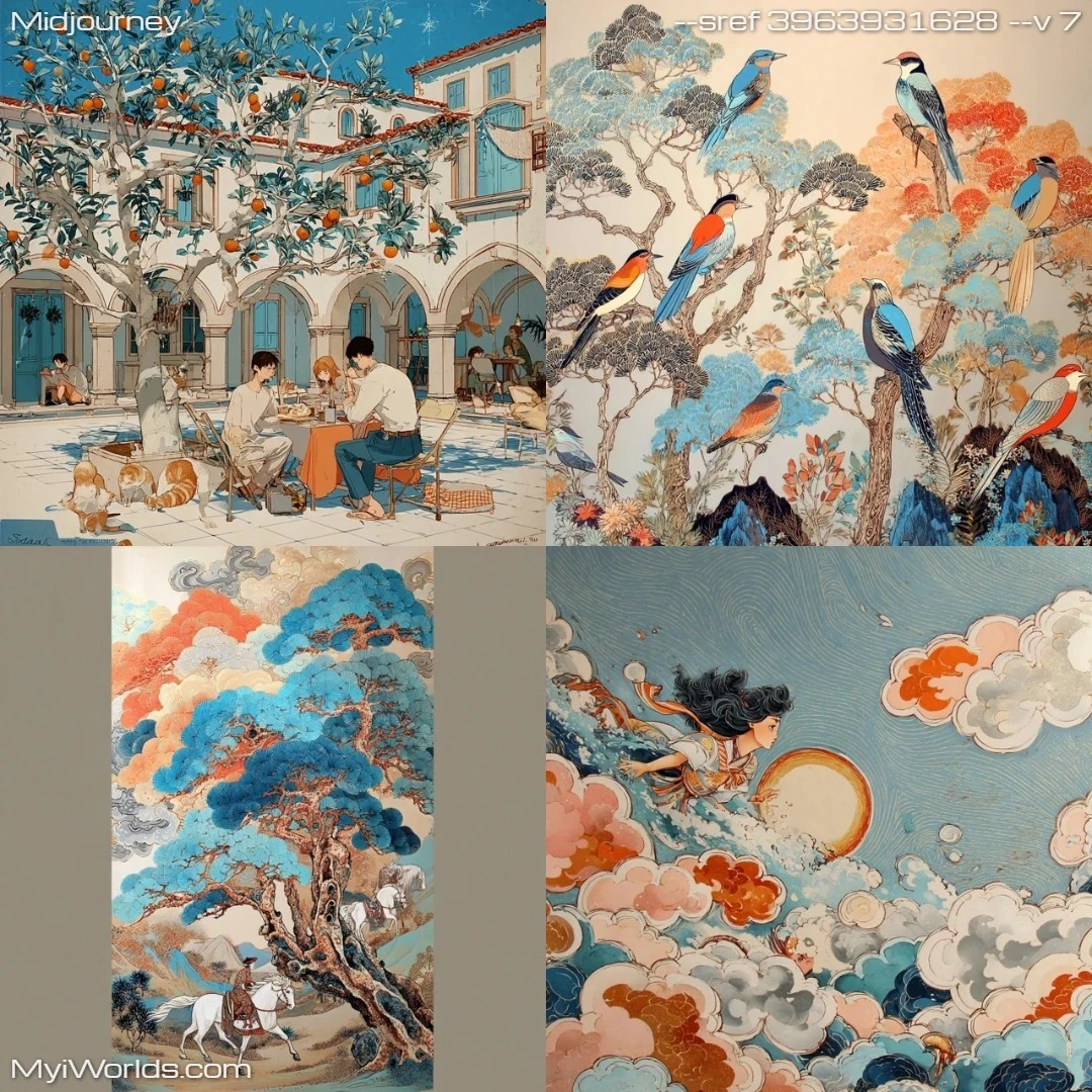 Traditional Chinese ink wash painting with minimalistic use of colors, featuring a dramatic cloudscape.